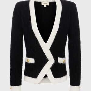 L'AGENCE Black and Cream Knit Jacket